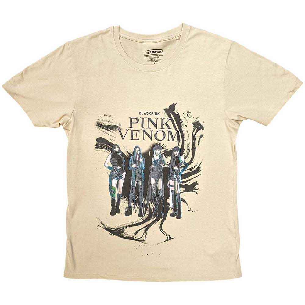 BlackPink Unisex T-Shirt Pink Venom Oil Stroke Sand (S)