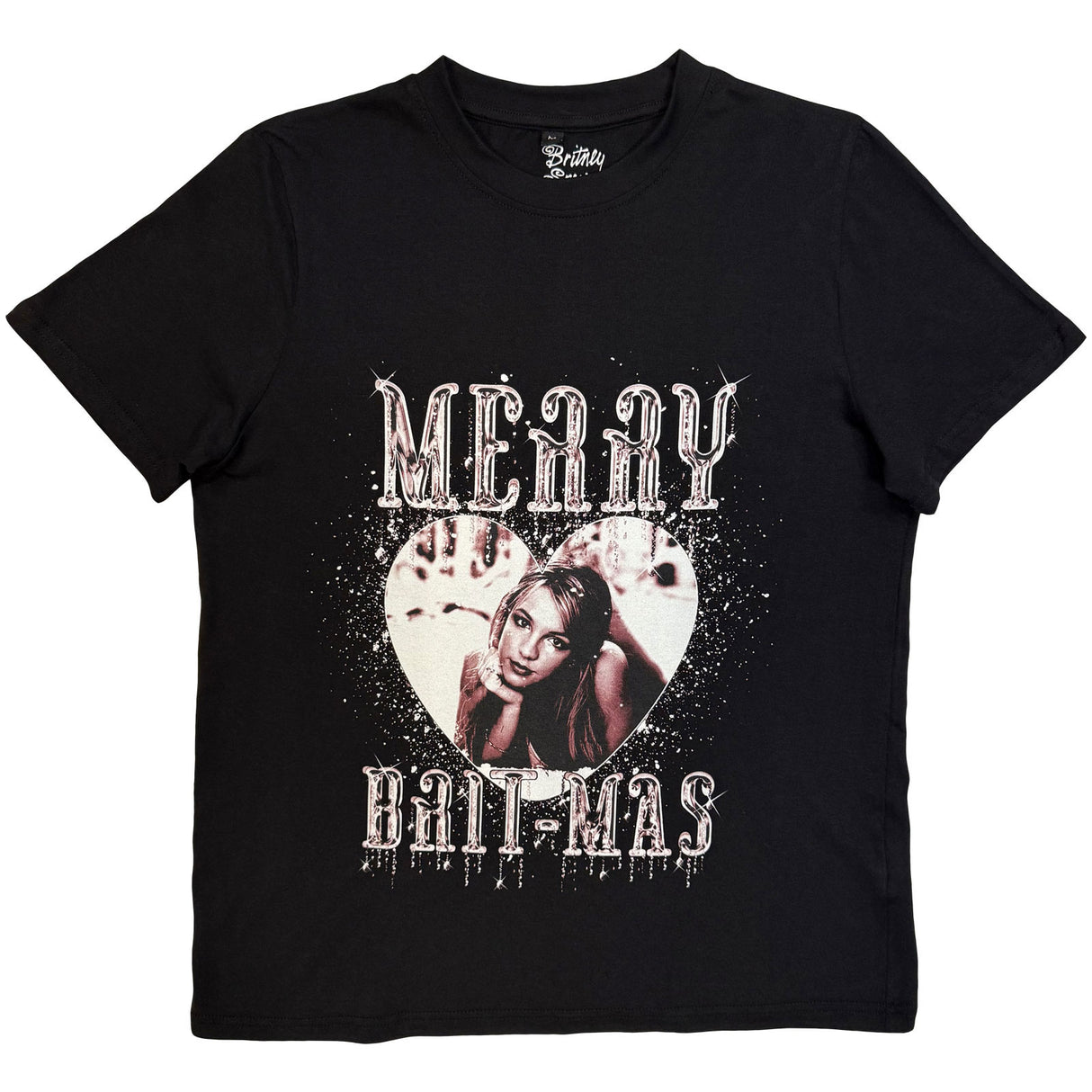 Britney Spears Ladies T-Shirt Merry Britmas Black (L)