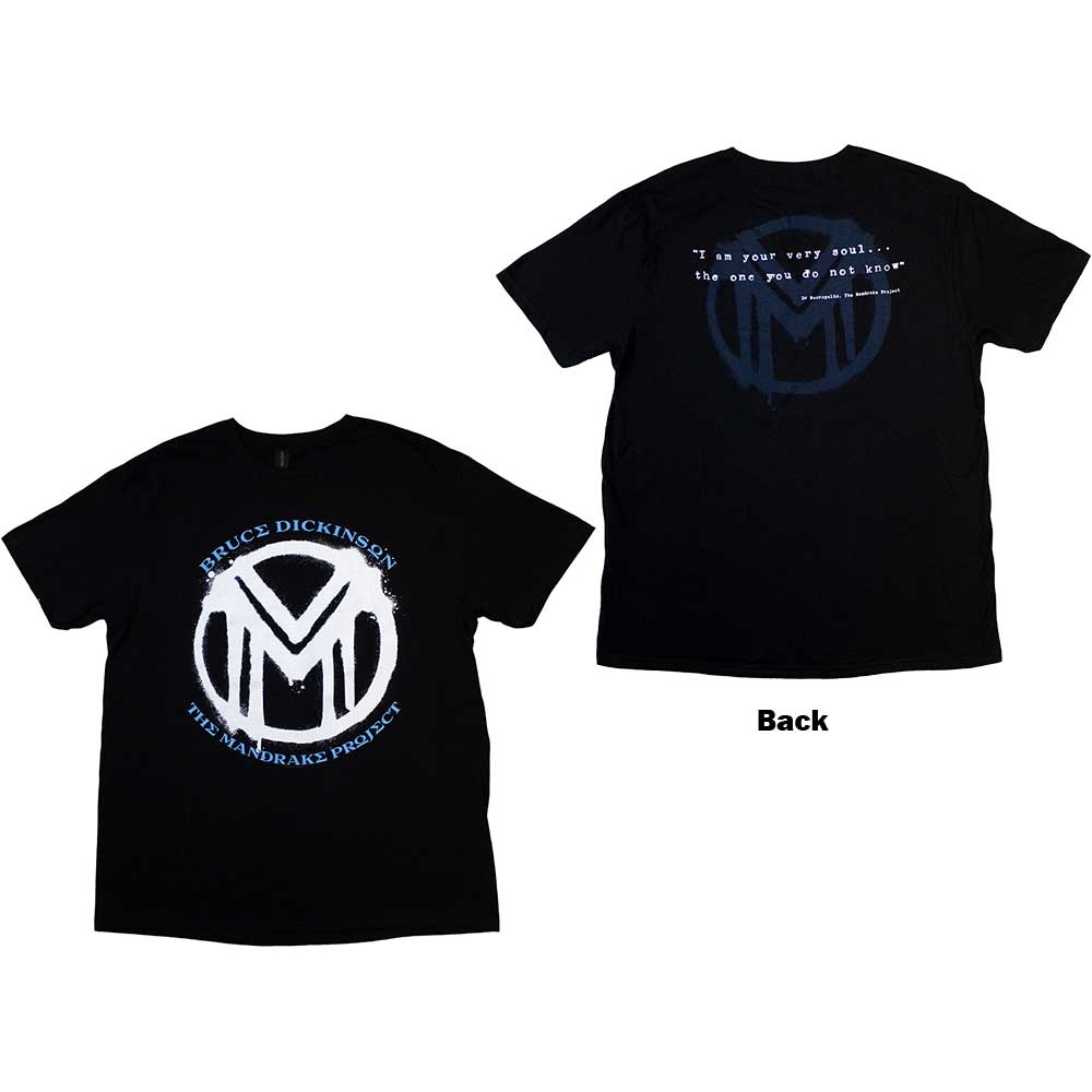 Bruce Dickinson Unisex T-Shirt The Mandrake Project (Back Print) Black (L)