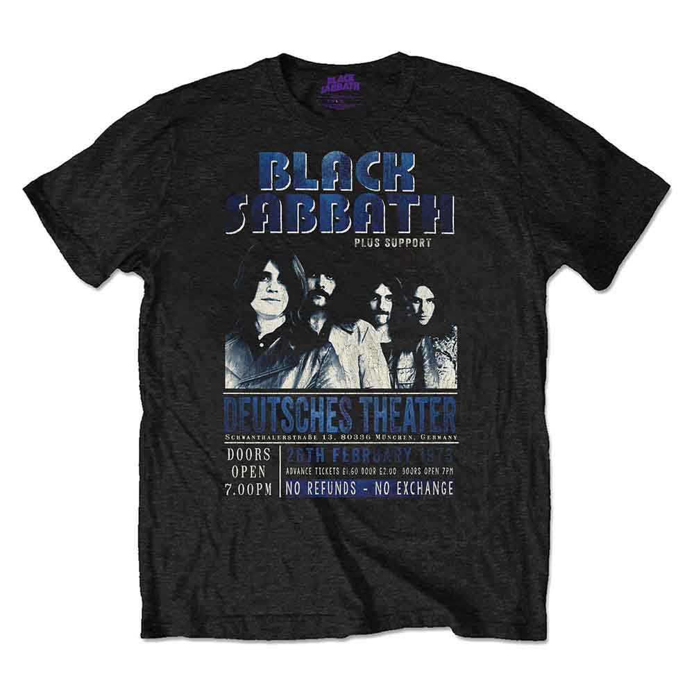 Black Sabbath Unisex Eco T-Shirt Deutsches '73 Black (XXL)