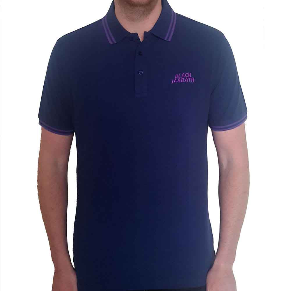 Black Sabbath Unisex Polo Shirt Wavy Logo Blue (XXL)