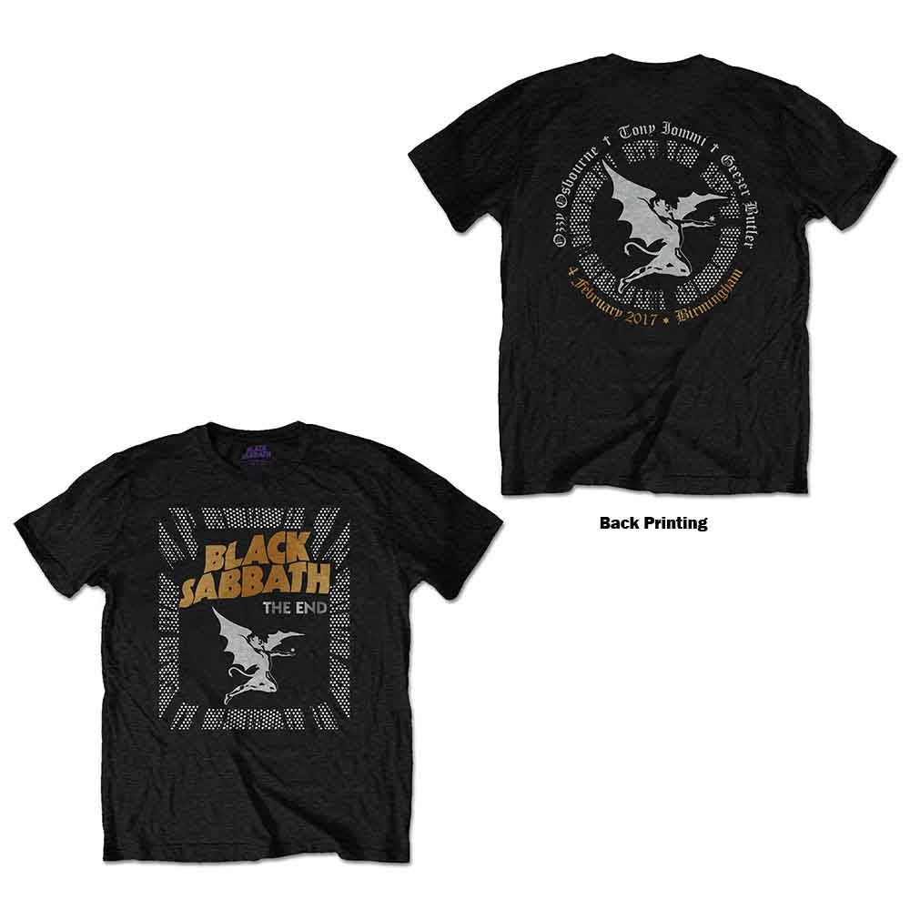 Black Sabbath Unisex T-Shirt The End Demon (Back Print) Black (L)