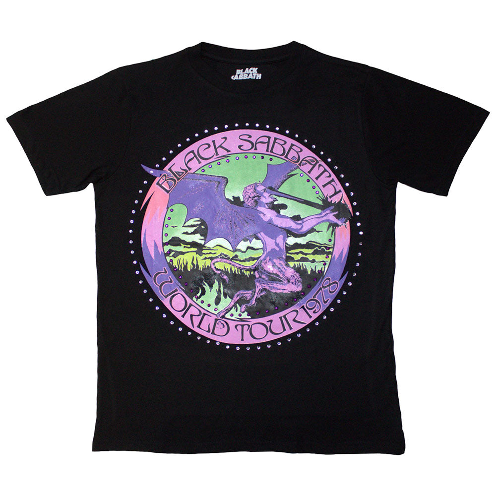Black Sabbath Kids Embellished T-Shirt Tour '78 (Diamante) Black (3-4yrs)