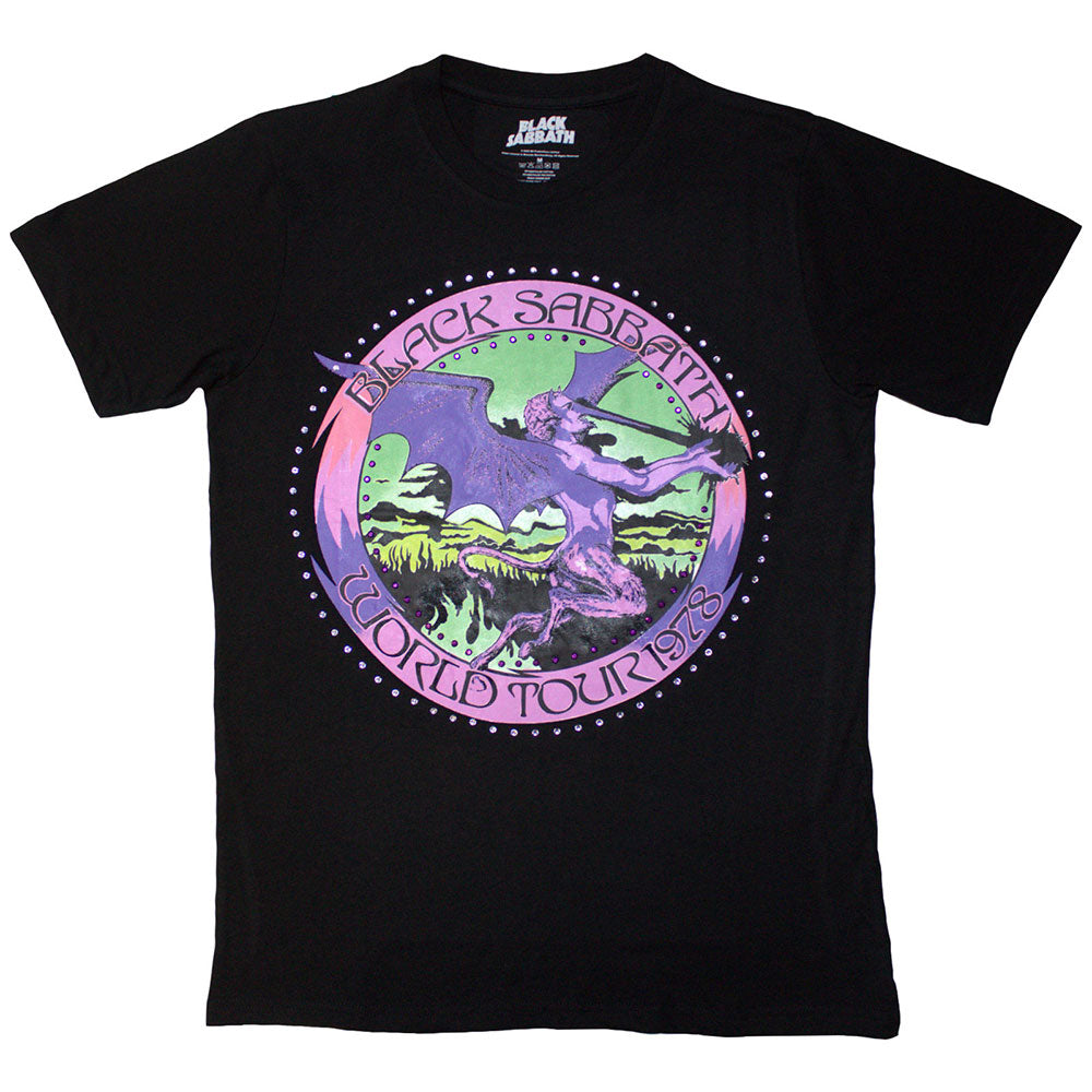 Black Sabbath Unisex T-Shirt Tour '78 (Diamante) Black (S)