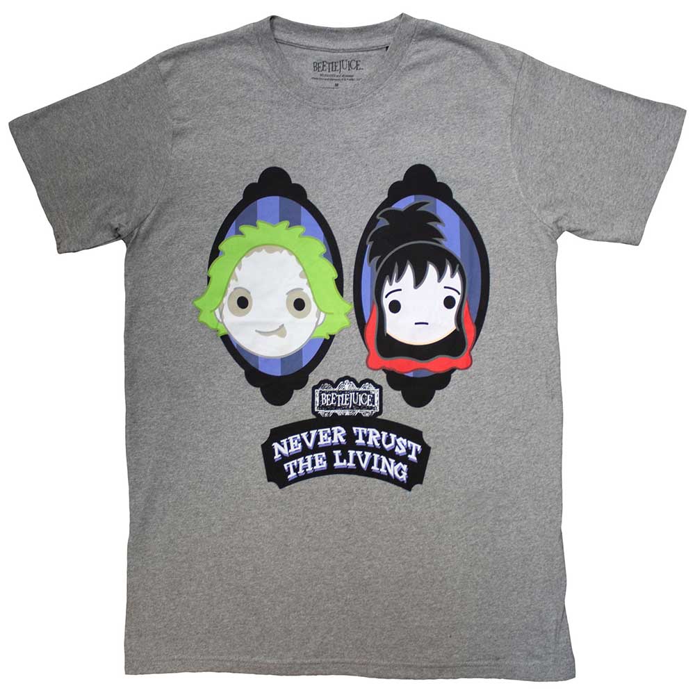 Warner Bros Unisex T-Shirt Beetlejuice Never Trust The Living Grey (M)