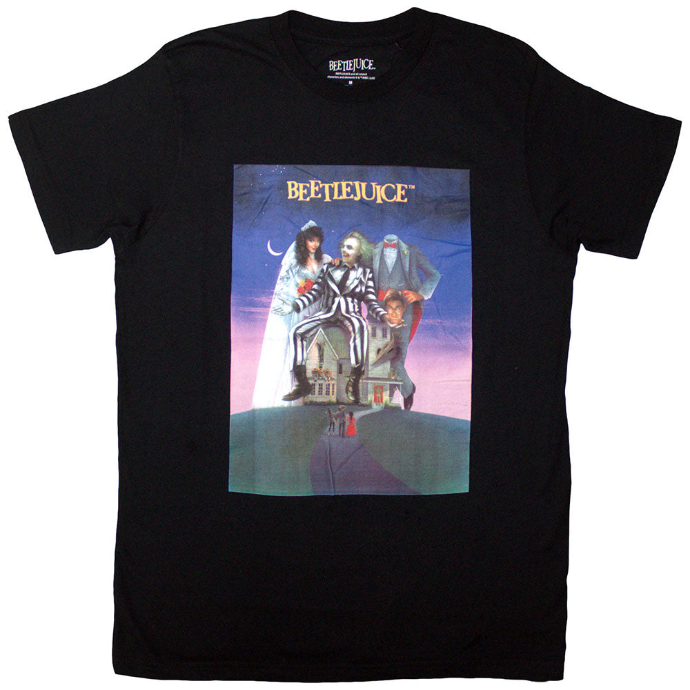 Beetlejuice Unisex T-Shirt Movie Poster Black (XL)