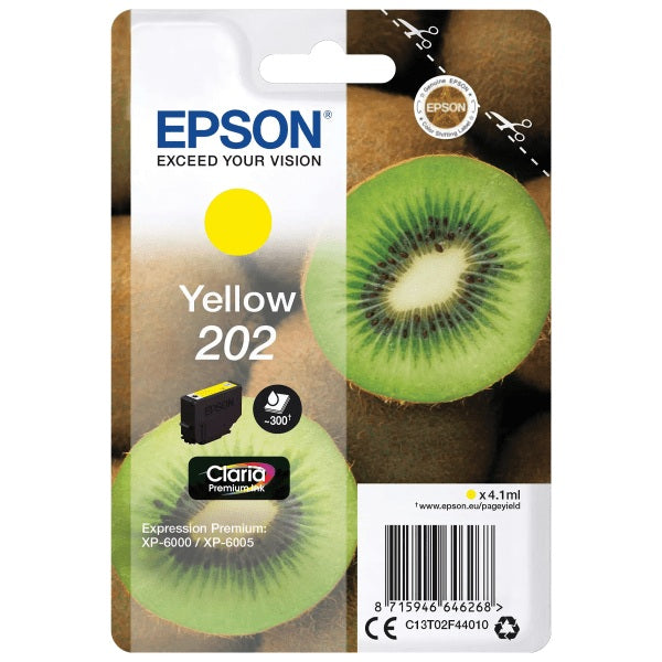 Epson 202 Kiwi Yellow Standard Capacity Ink Cartridge 4ml