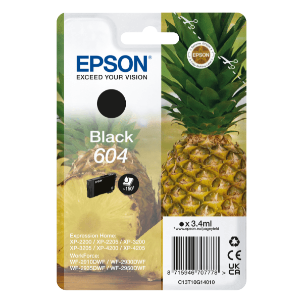 Epson 604 Pineapple Black Standard Capacity Ink Cartridge 3.4ml