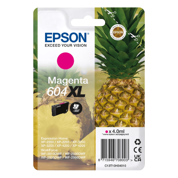 Epson 604 Pineapple Magenta High Capacity Ink Cartridge 4ml