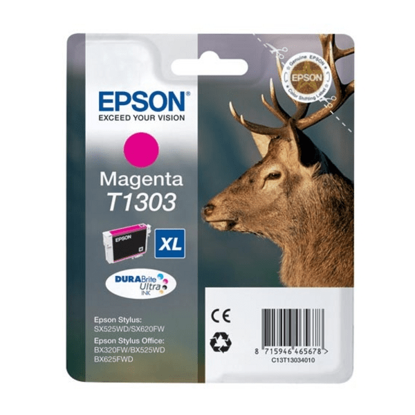 Epson T1303 Stag Magenta High Yield Ink Cartridge 10ml