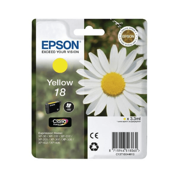 Epson 18 Daisy Yellow Standard Capacity Ink Cartridge 3ml