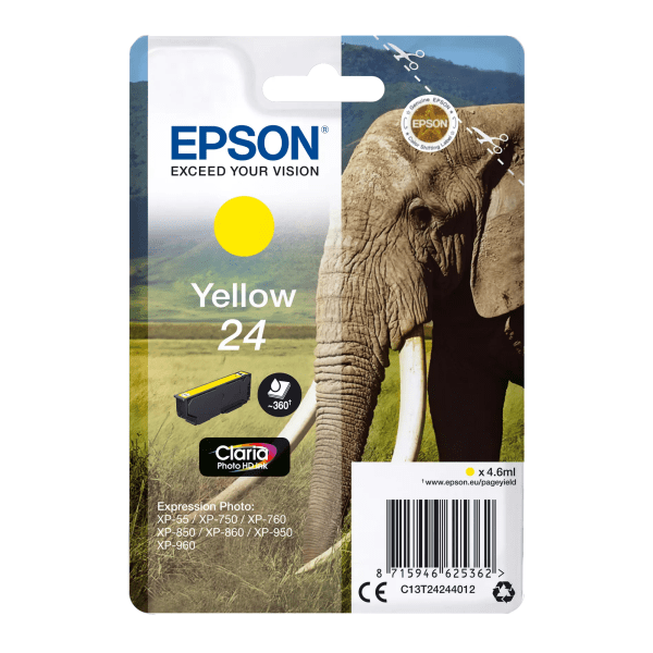 Epson 24 Elephant Yellow Standard Capacity Ink Cartridge 5ml