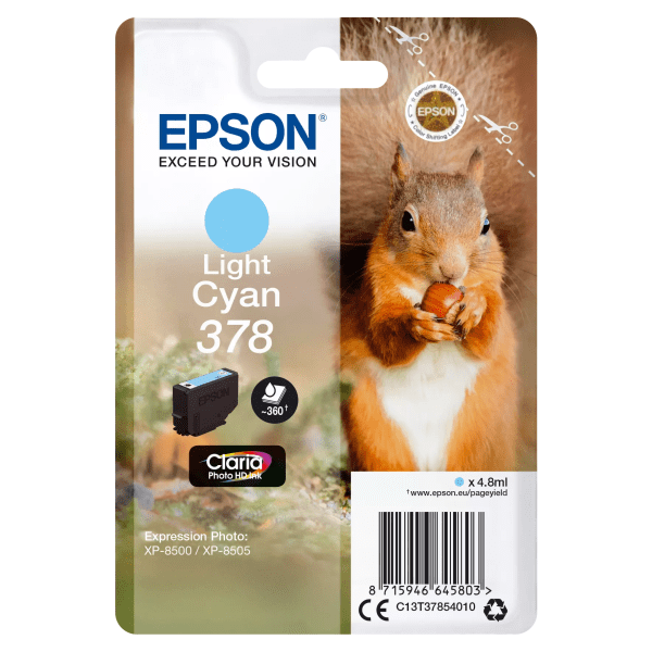 Epson 378 Squirrel Light Cyan Standard Capacity Ink Cartridge 5ml