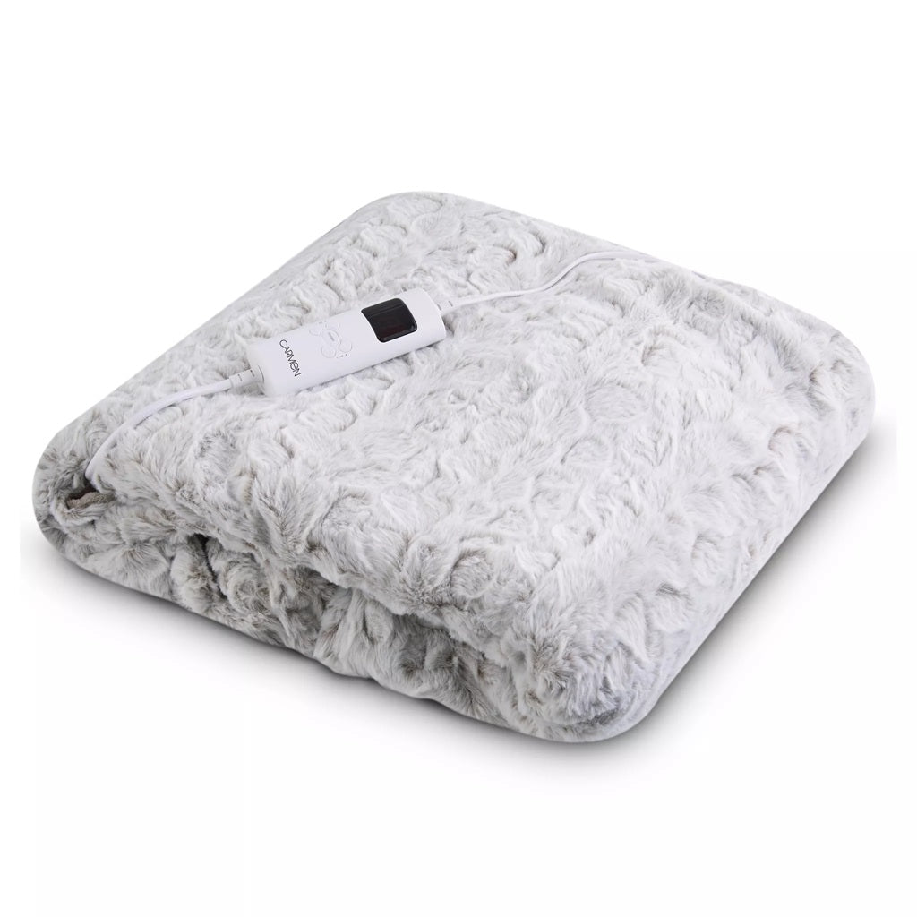 Carmen Luxury Heated Fleece Throw Grey
