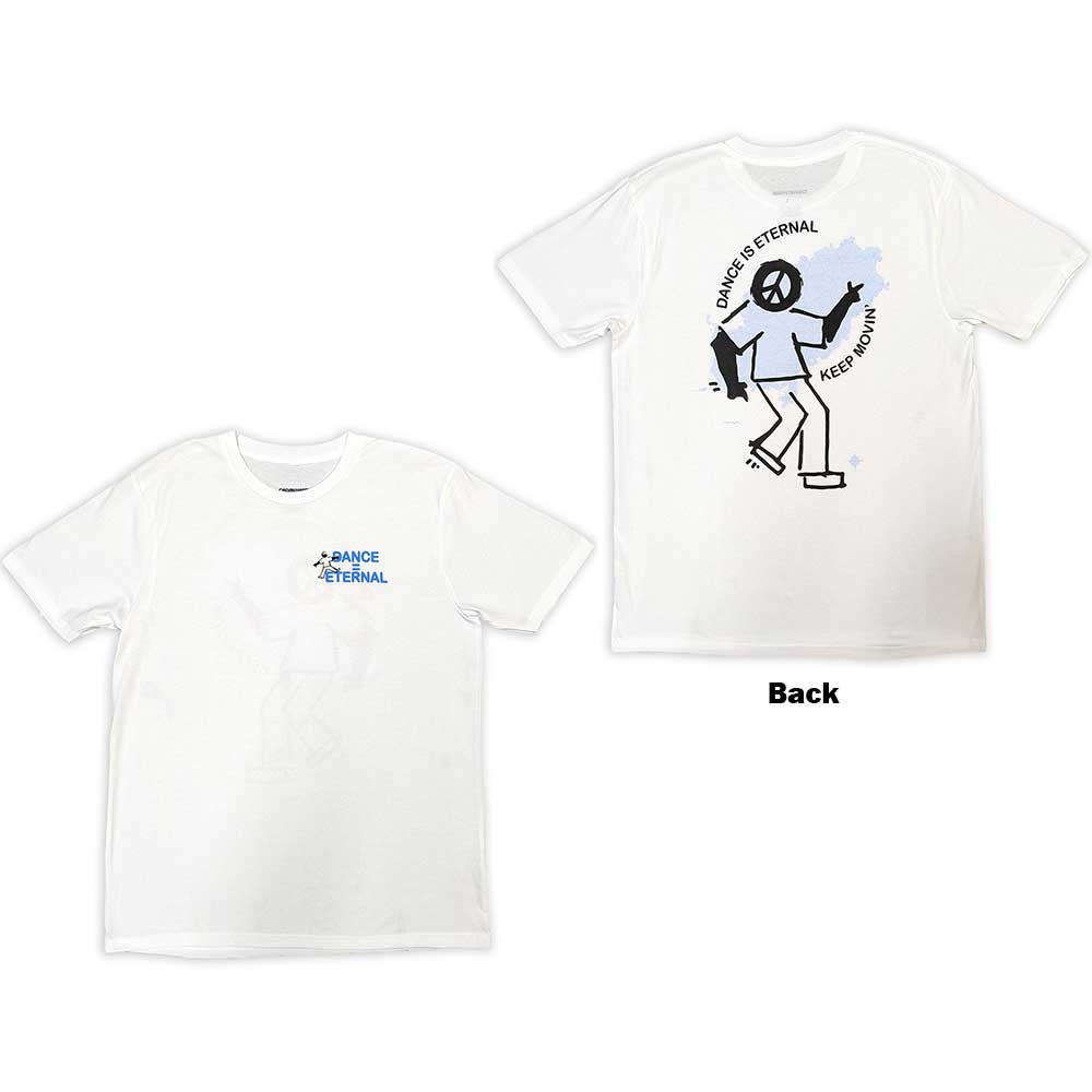 Calvin Harris Unisex T-Shirt Dance Eternal (Back Print & Ex-Tour) White (XL)