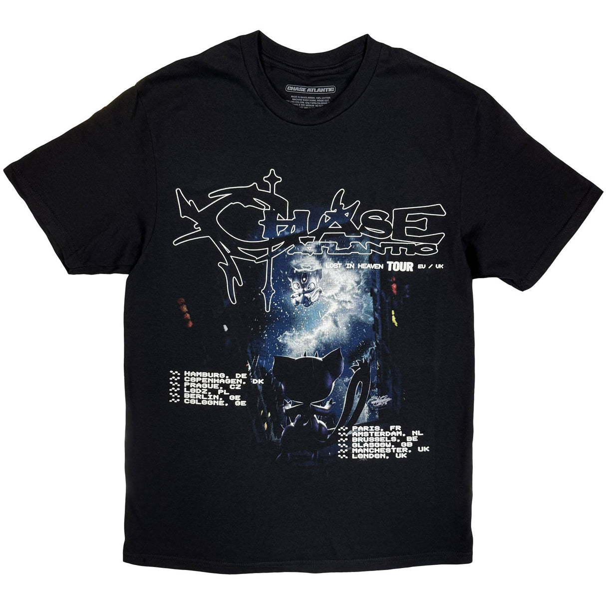 Chase Atlantic Unisex Long Sleeve T-Shirt Aura European Tour '25 Black (M)