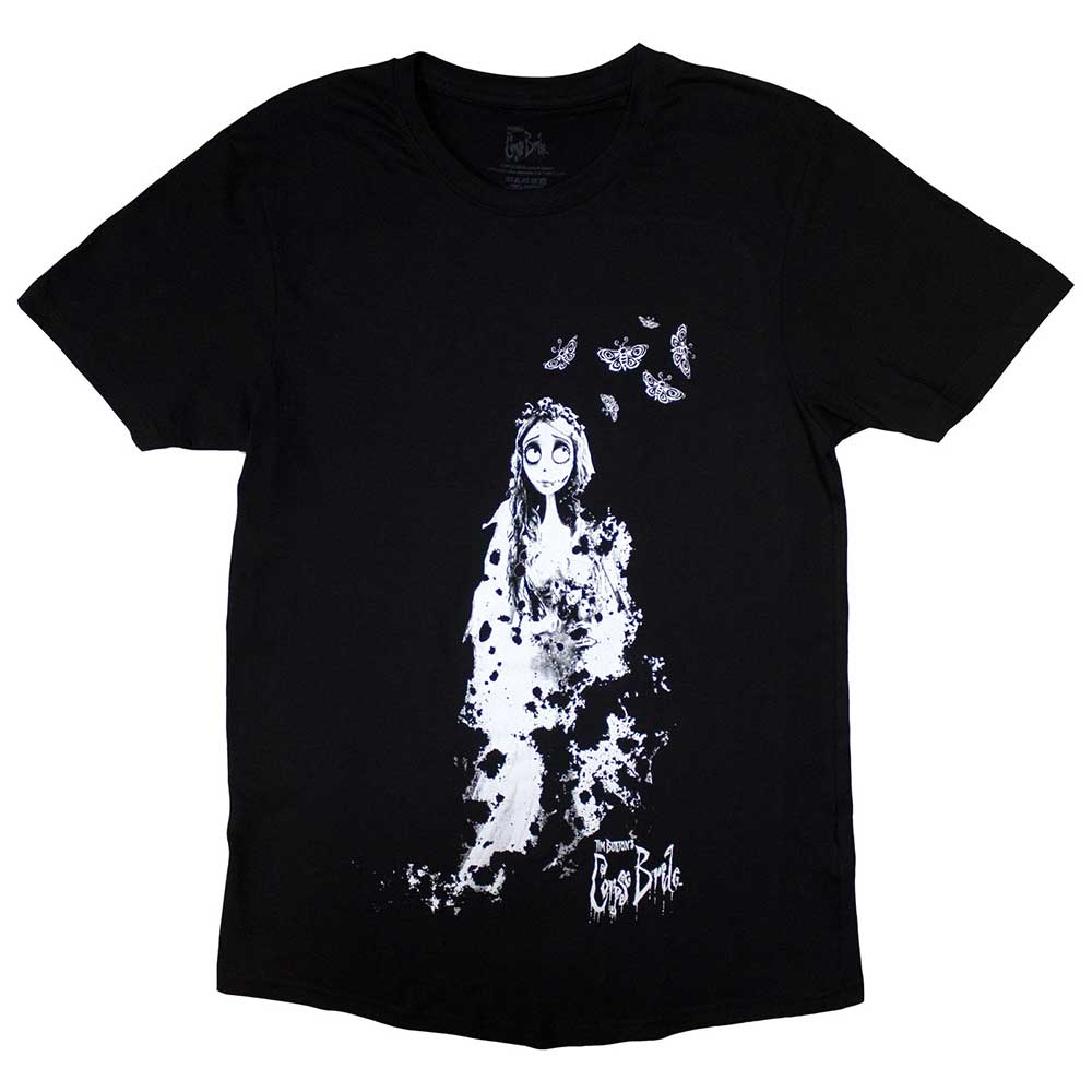 Corpse Bride Unisex T-Shirt Butterflies Black (XL)