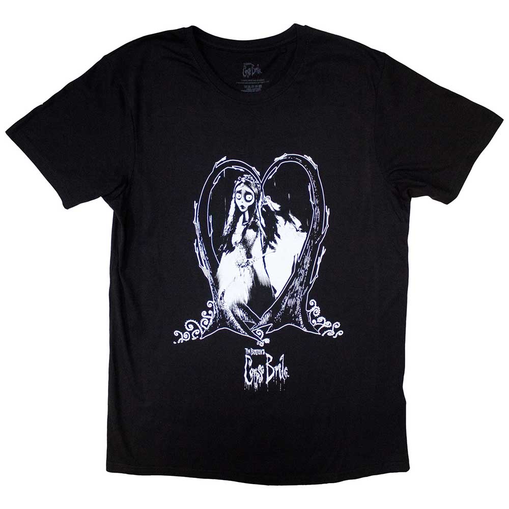 Corpse Bride Unisex T-Shirt Heart Black (S)