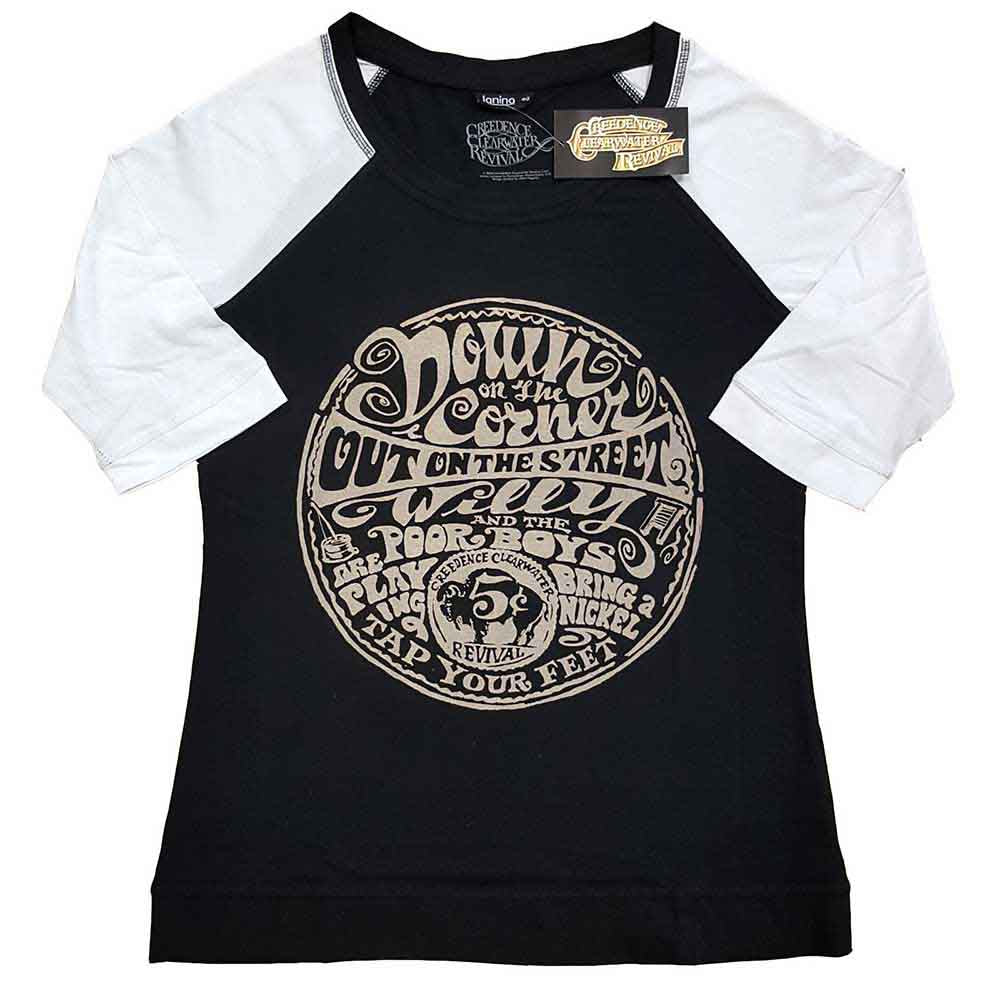 Creedence Clearwater Revival Unisex Raglan T-Shirt Down On The Corner (XXL)