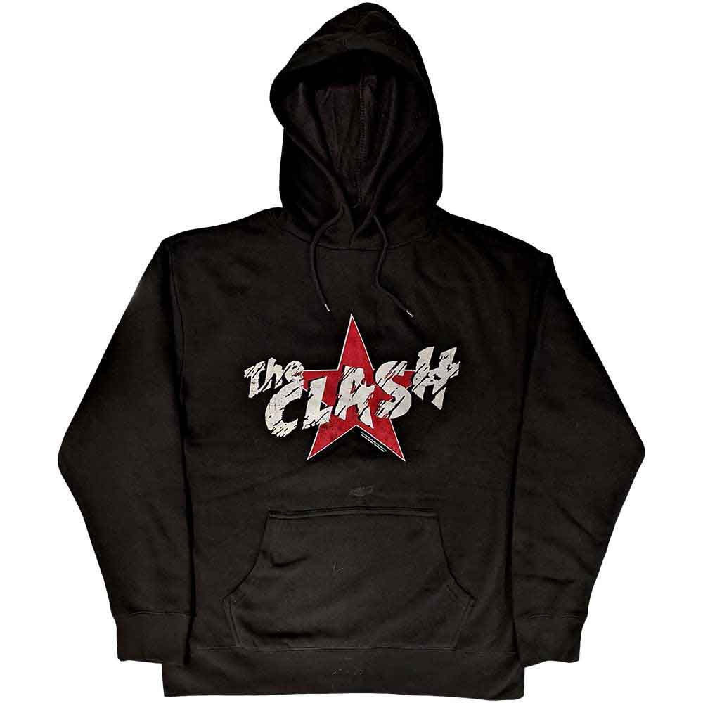 The Clash Unisex Pullover Hoodie Star Logo Black (S)