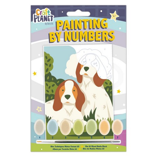 Craft Planet Mini Paint By Numbers Kit - Dogs