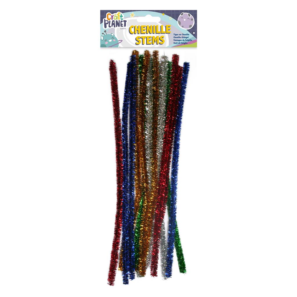 Craft Planet Chenille Stems Glitter 30cm (15pk)