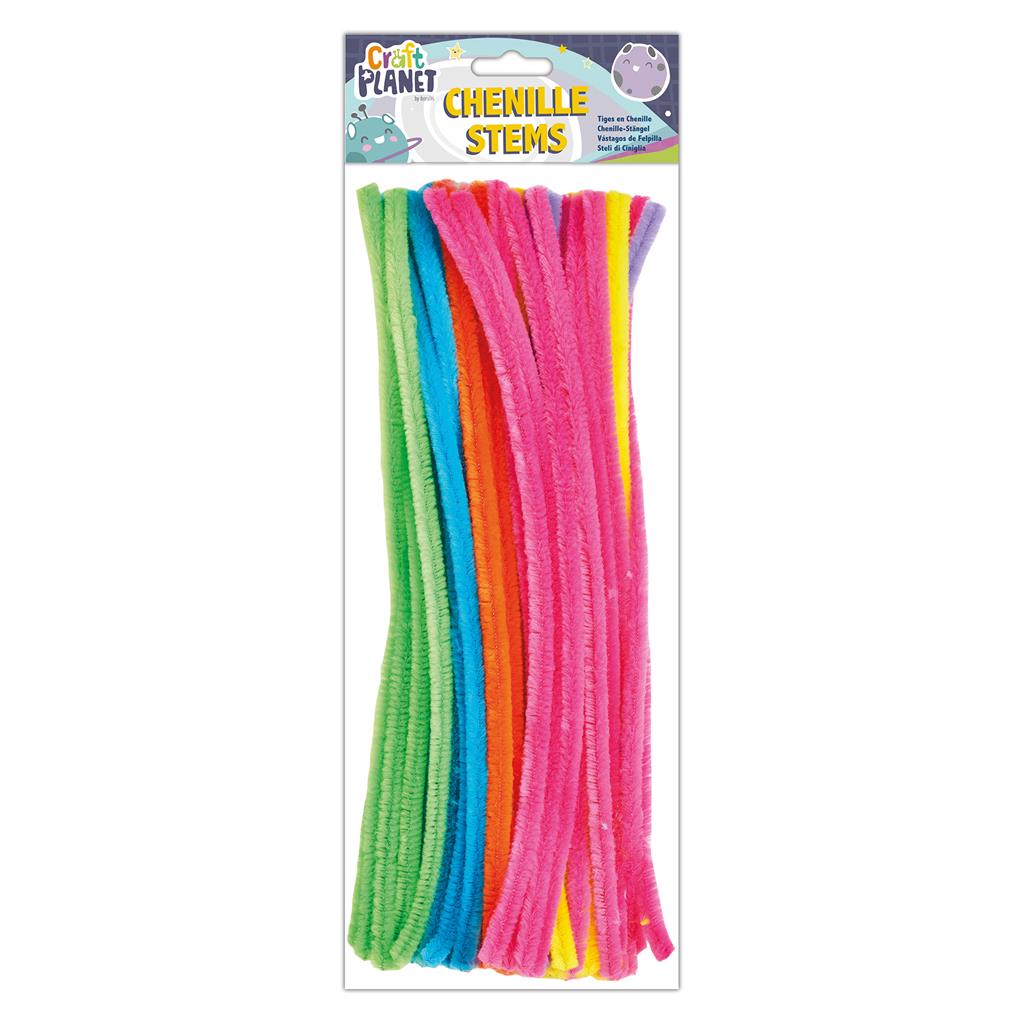 Craft Planet Chenille Stems Neon Colours 30cm (60pk)