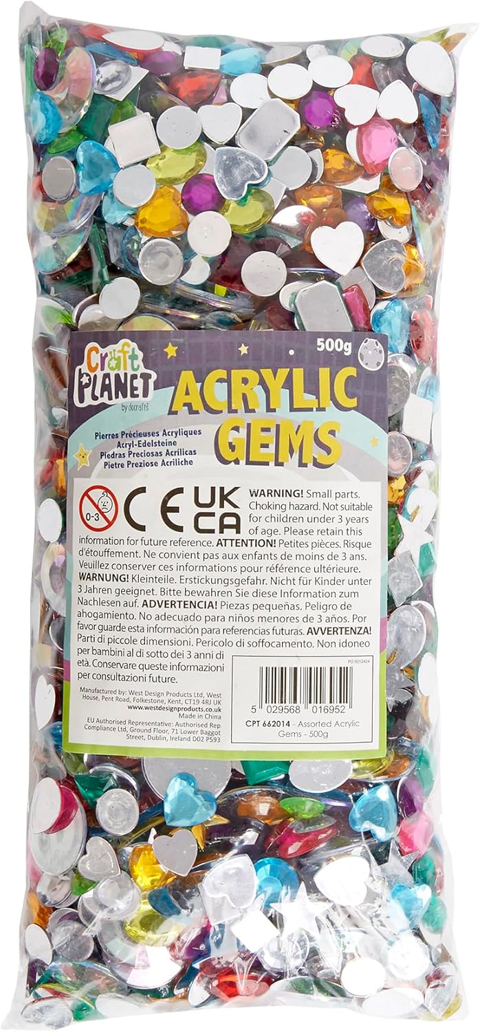 Craft Planet Acrylic Gems Assorted (500g)