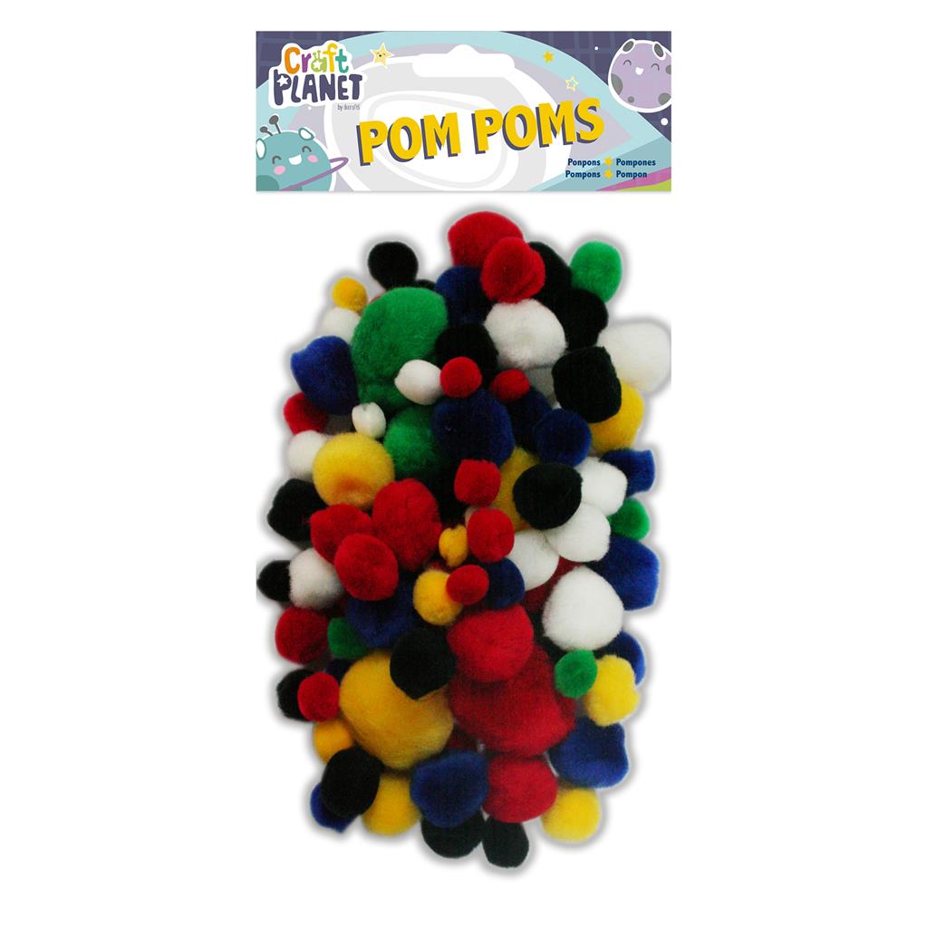 Craft Planet Pompoms - Assorted Colours (100pk)