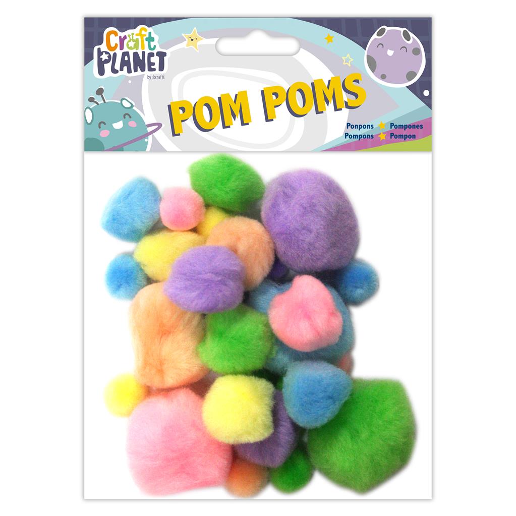Craft Planet Pompoms - Pastel Colours (30pk)