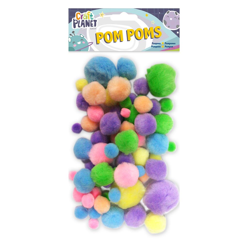 Craft Planet Pompoms - Pastel Colours (100pk)