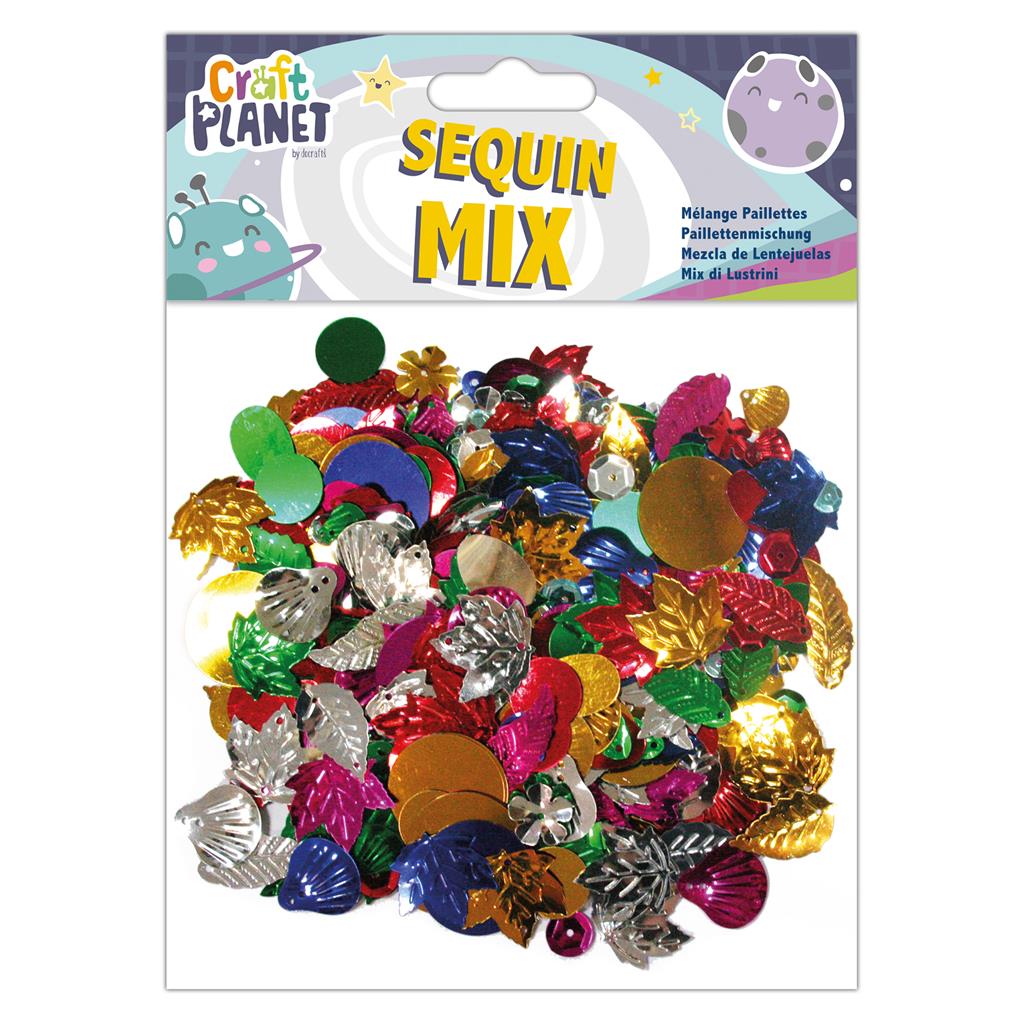 Craft Planet Sequin Mix - Assorted Colours (50g)