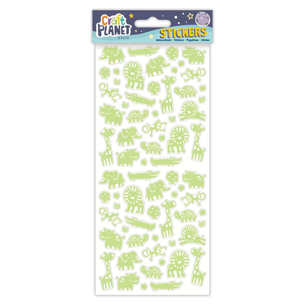 Craft Planet Fun Stickers - Glow In The Dark - Safari