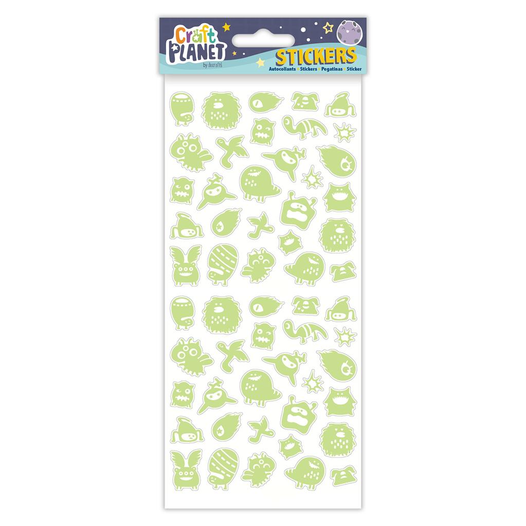 Craft Planet Fun Stickers - Glow In The Dark - Monsters