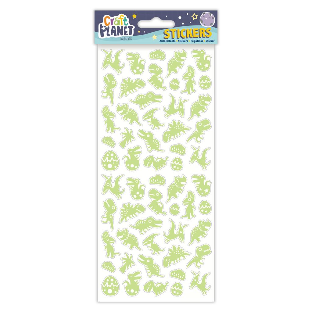 Craft Planet Fun Stickers - Glow In The Dark - Dinosaurs