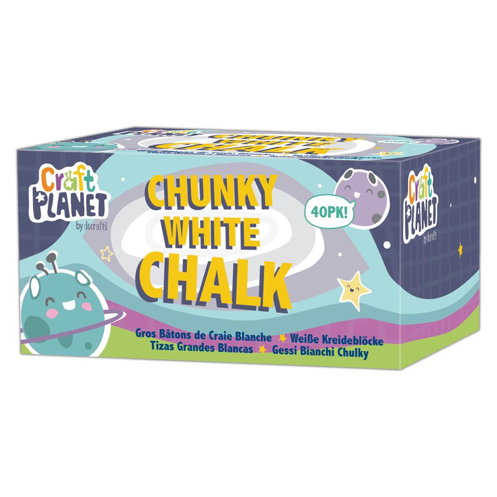 Craft Planet Chunky White Chalks Bulk Pack (40pk)