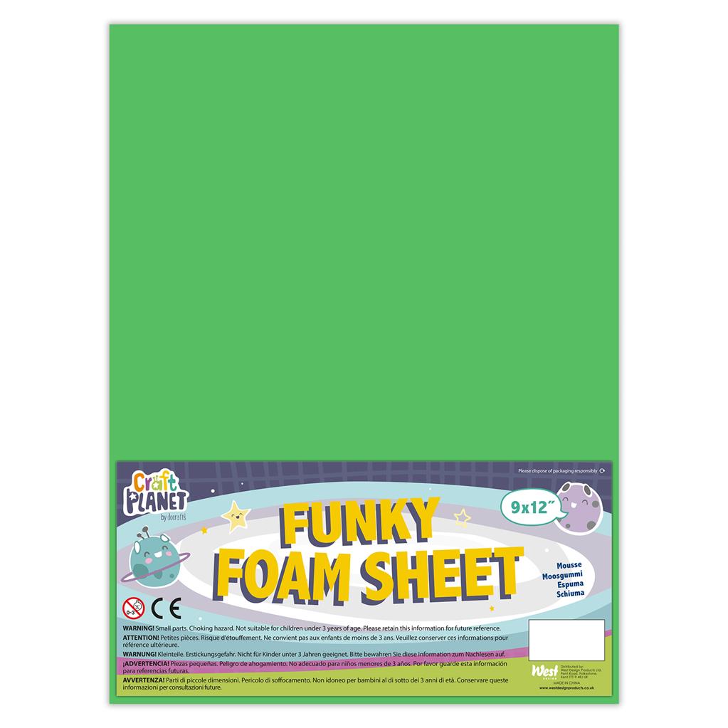 Craft Planet Funky Foam Sheet 9" x 12" (2mm) - Green (1sht)