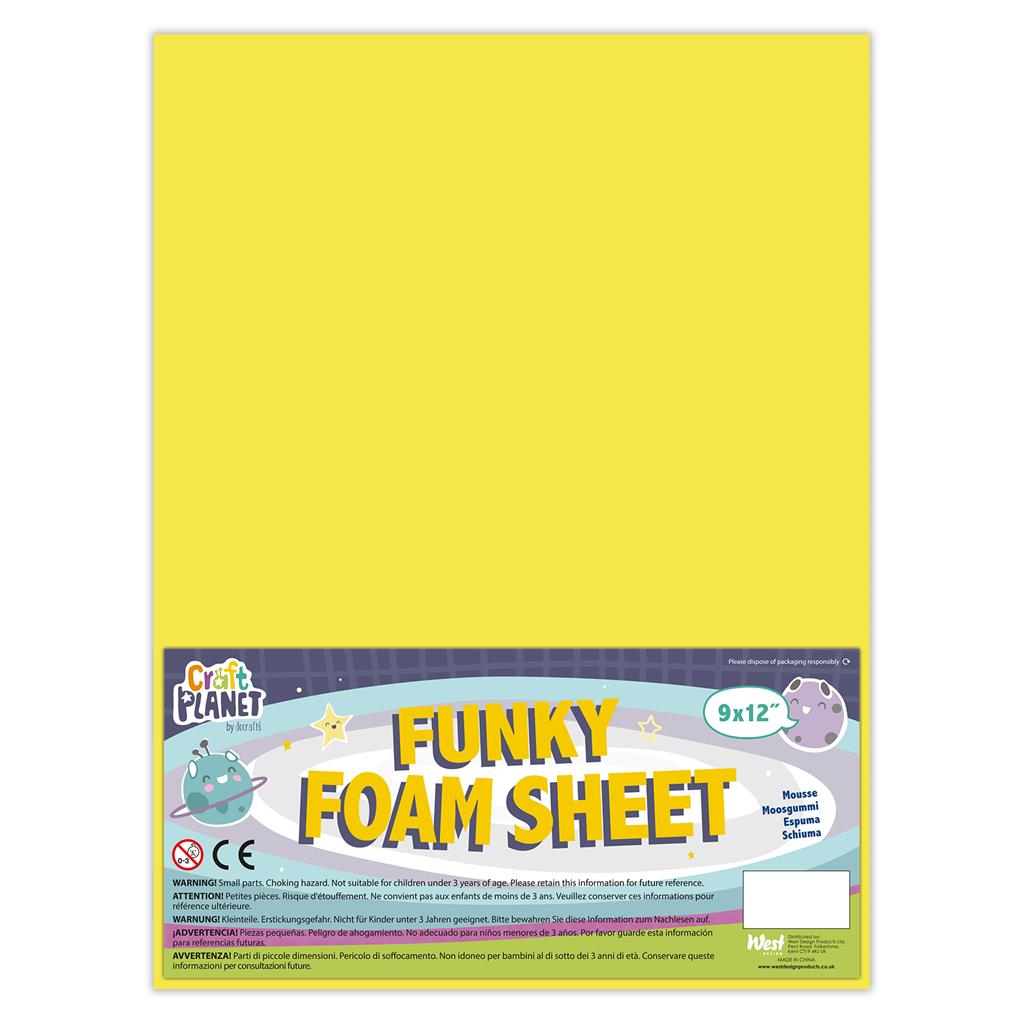 Craft Planet Funky Foam Sheet 9" x 12" (2mm) - Yellow (1sht)