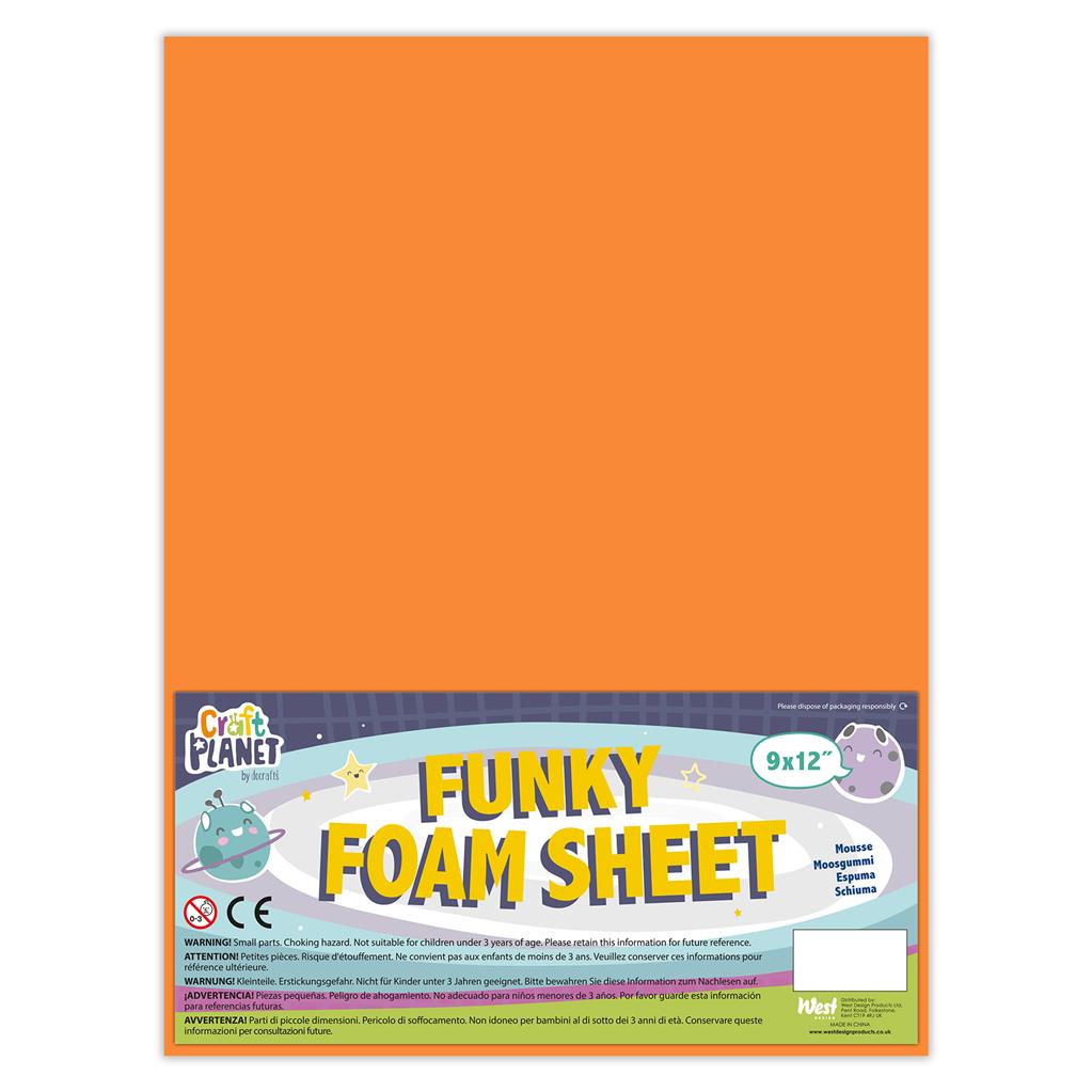 Craft Planet Funky Foam Sheet 9" x 12" (2mm) - Orange (1sht)
