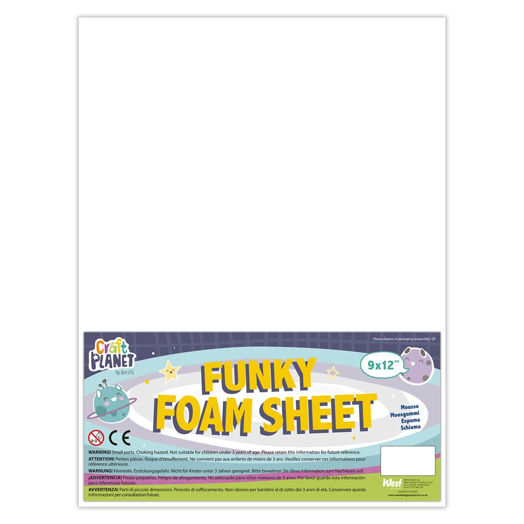 Craft Planet Funky Foam Sheet 9" x 12" (2mm) - White (1sht)