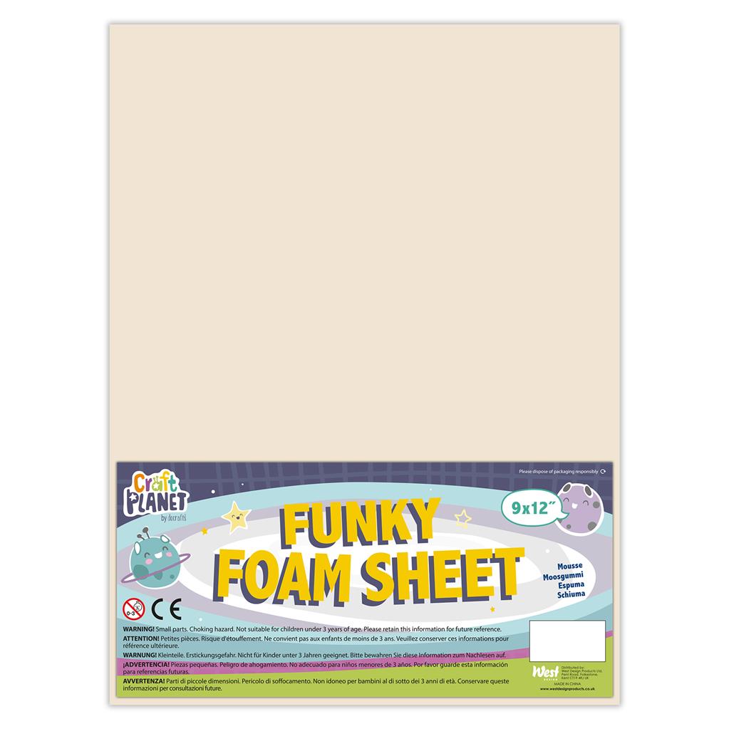 Craft Planet Funky Foam Sheet 9" x 12" (2mm) - Ivory (1sht)