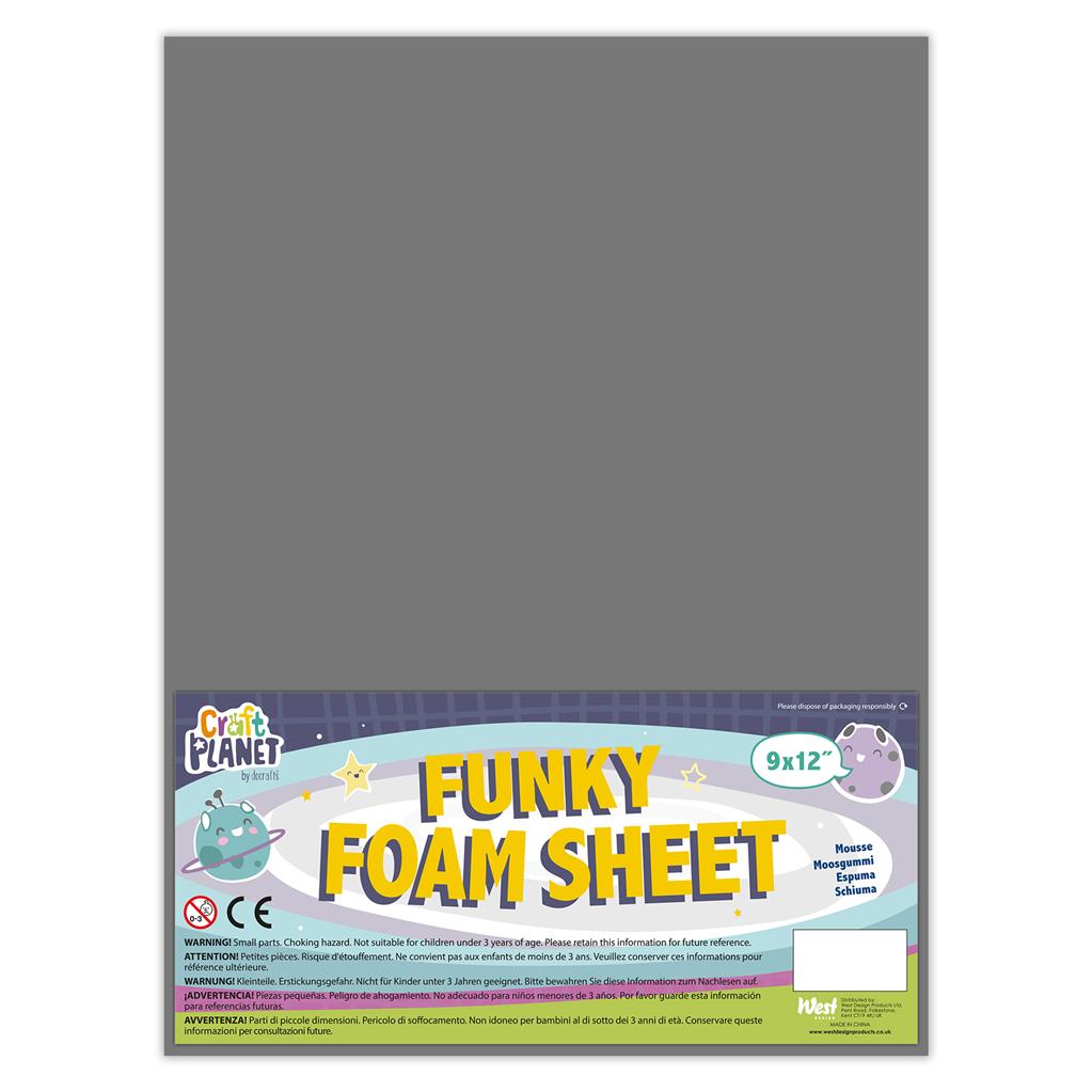 Craft Planet Funky Foam Sheet 9" x 12" (2mm) - Grey (1sht)