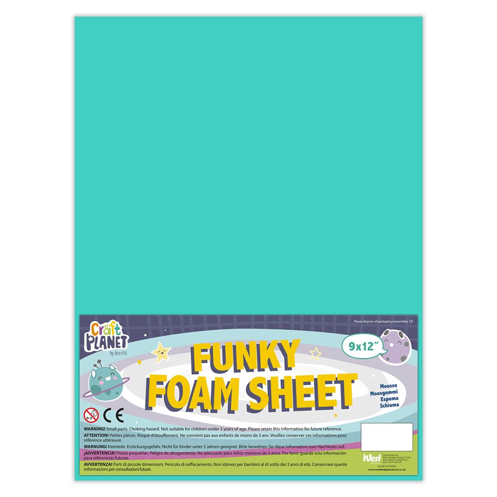 Craft Planet Funky Foam Sheet 9" x 12" (2mm) - Turquoise (1sht)