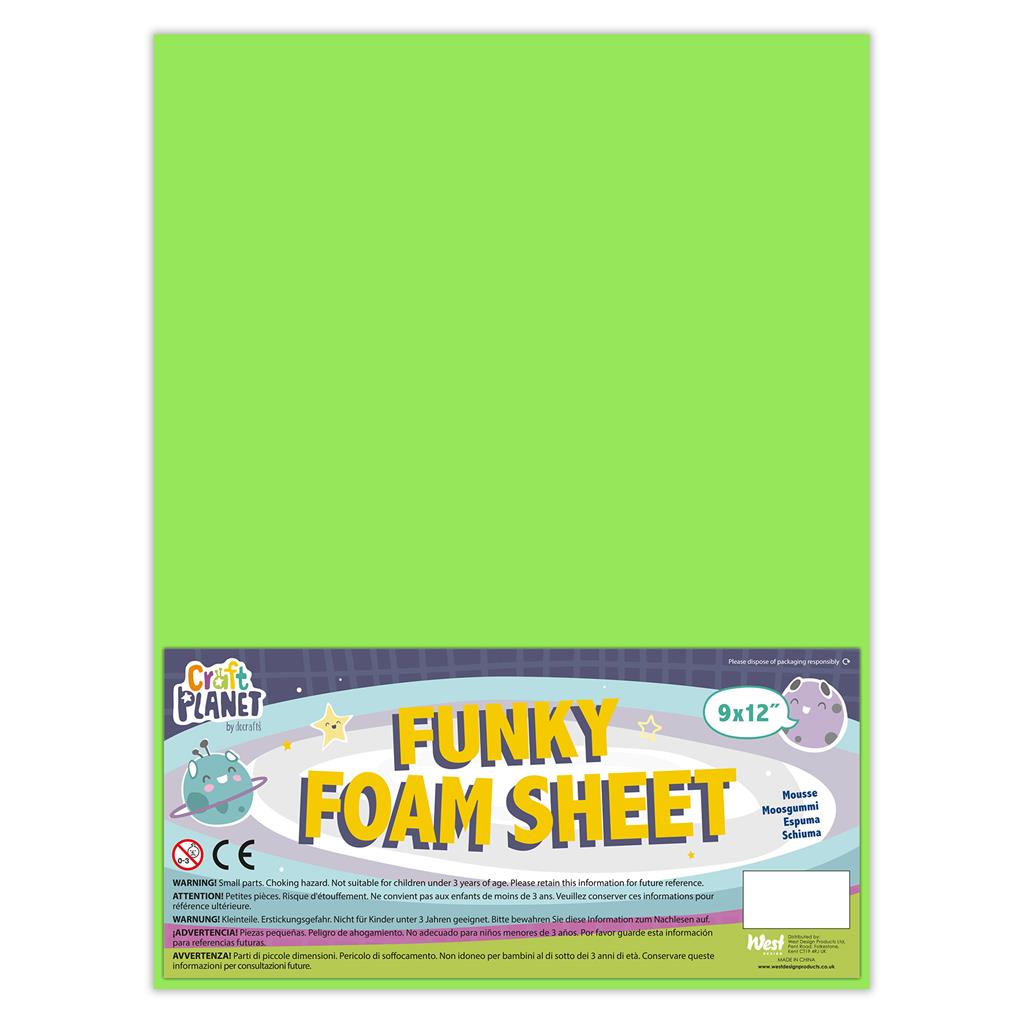 Craft Planet Funky Foam Sheet 9" x 12" (2mm) - Lime (1sht)