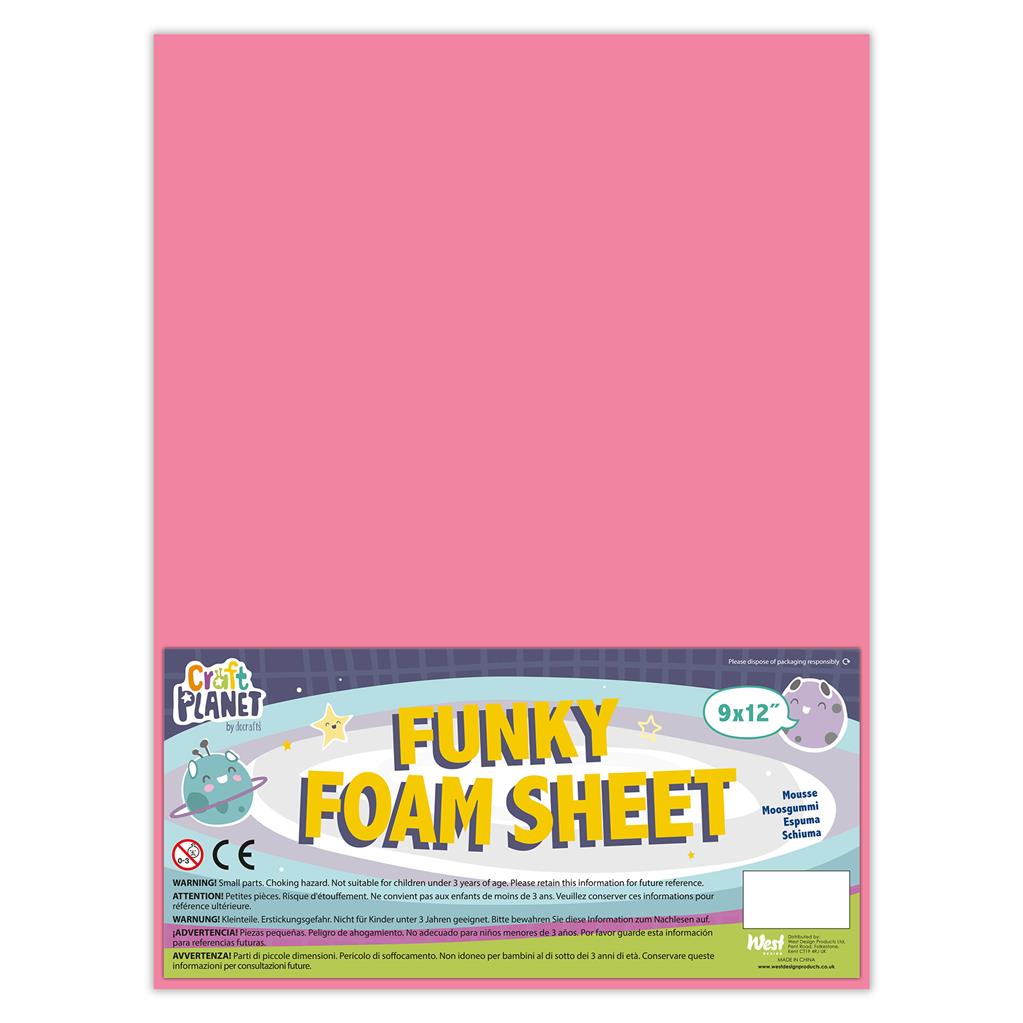 Craft Planet Funky Foam Sheet 9" x 12" (2mm) - Pink (1sht)