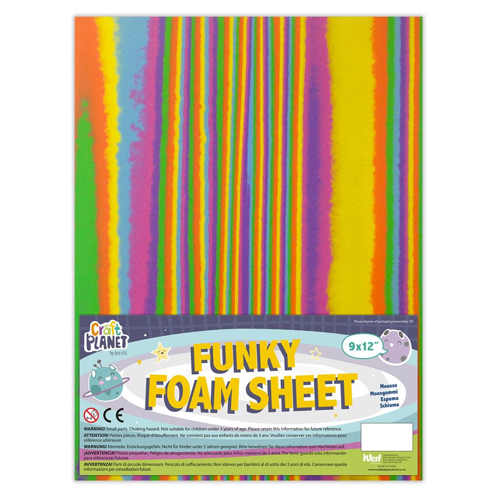 Craft Planet Funky Foam Sheet 9" x 12" (2mm) - Stripe (1sht)