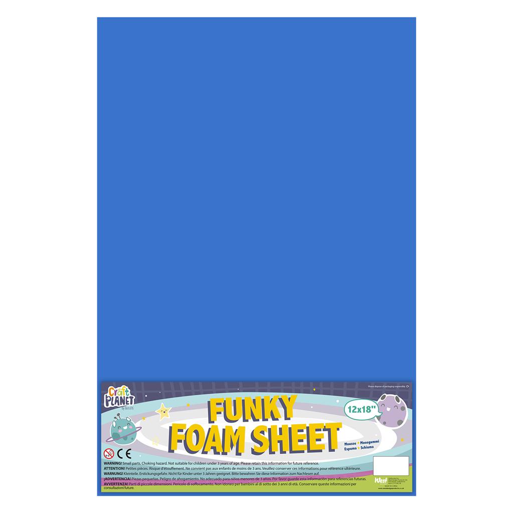 Craft Planet Funky Foam Sheet 12" x 18" (2mm) - Blue (1sht)