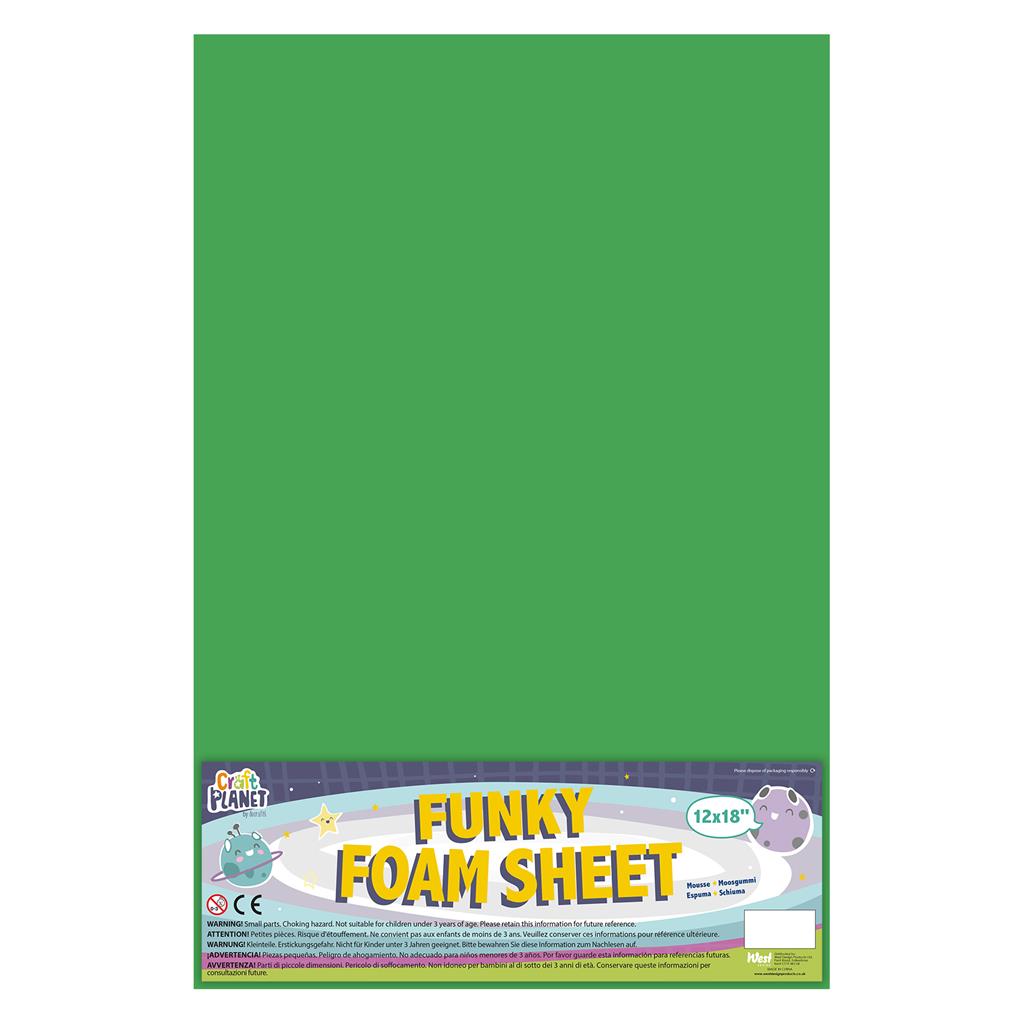 Craft Planet Funky Foam Sheet 12" x 18" (2mm) - Green (1sht)