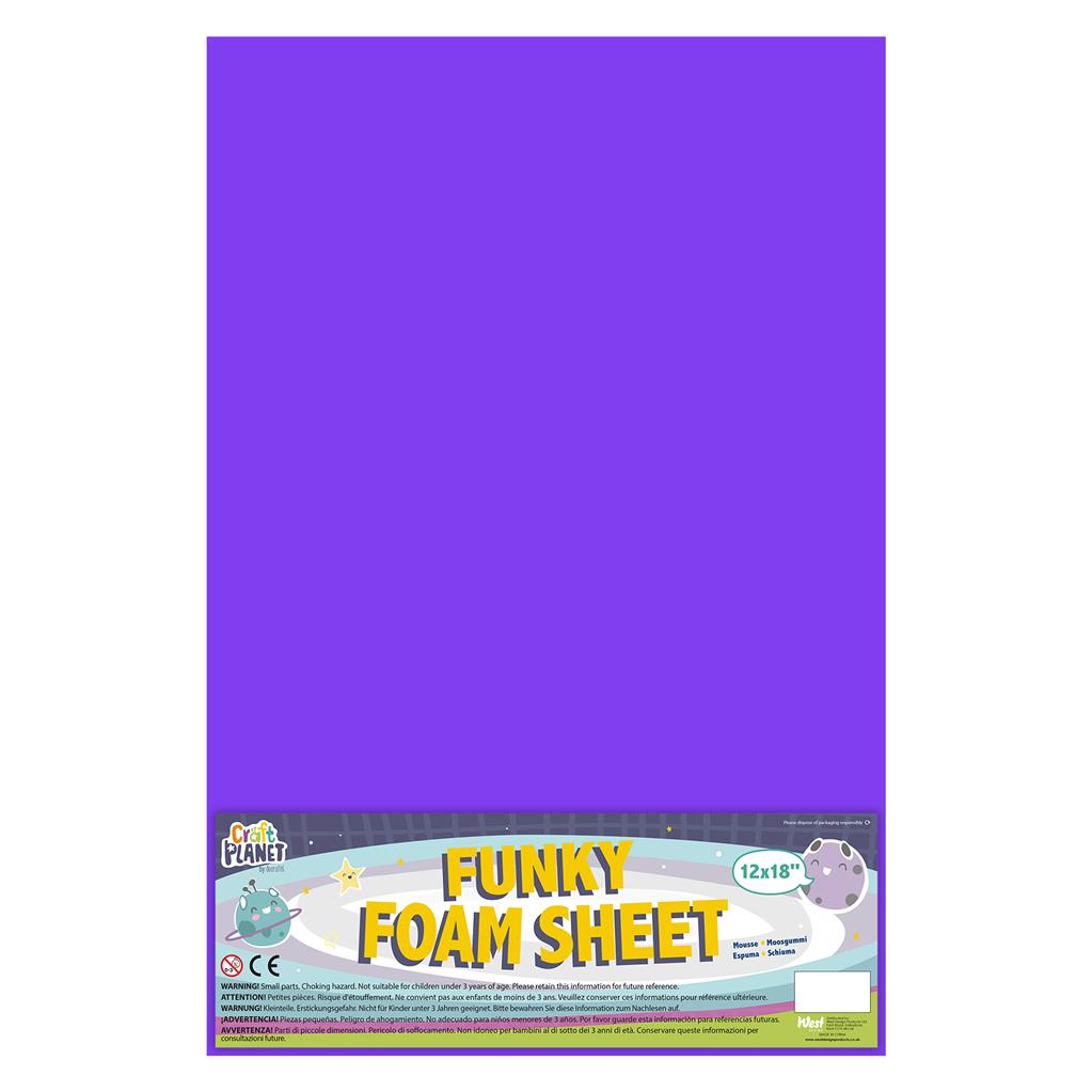 Craft Planet Funky Foam Sheet 12" x 18" (2mm) - Purple (1sht)