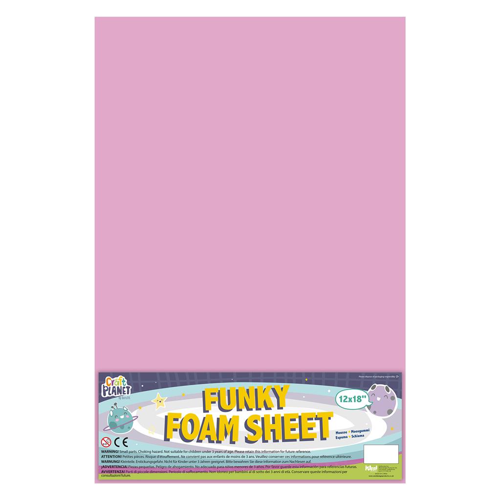 Craft Planet Funky Foam Sheet 12" x 18" (2mm) - Pink (1sht)